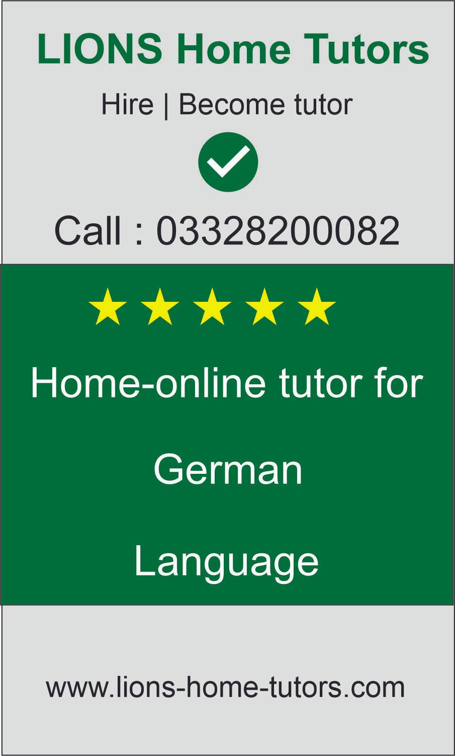 Home-online tutor for German Language